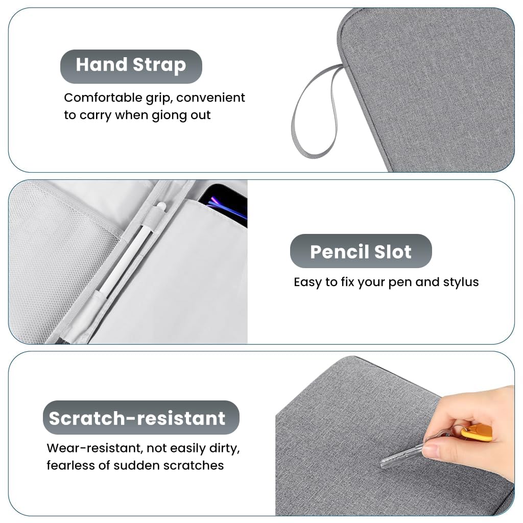 ZORBES® 12.9 inches Tablet Travel Bag for iPad Waterproof Travel Zipper Bag with Utility Mesh Pocket Travel Accessories Bag Universal Tablets Pad Organizer Bag, Grey ZORBES® 12.9 inches Tablet Travel Bag for iPad Waterproof Travel Zipper Bag with Utility Mesh Pocket Travel Accessories Bag Universal Tablets Pad Organizer Bag, Grey